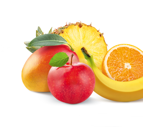 Frucht im Produkt Milde Orange-Mango-Ananas