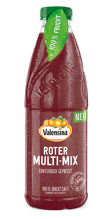 Neu im Kühlregal: Valensina Erntefrisch Gepresst  „Roter Multi-Mix“