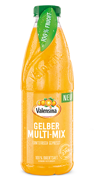 Neu im Kühlregal: Valensina 100 % Erntefrisch Gepresst „Gelber Multi-Mix“