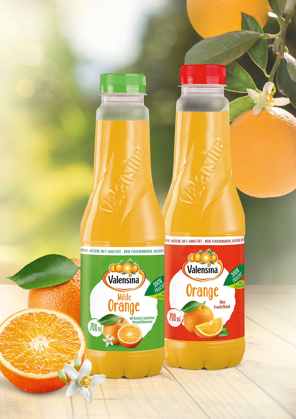 Valensina Orangensaft: kleinere Flasche, gleiche Qualität