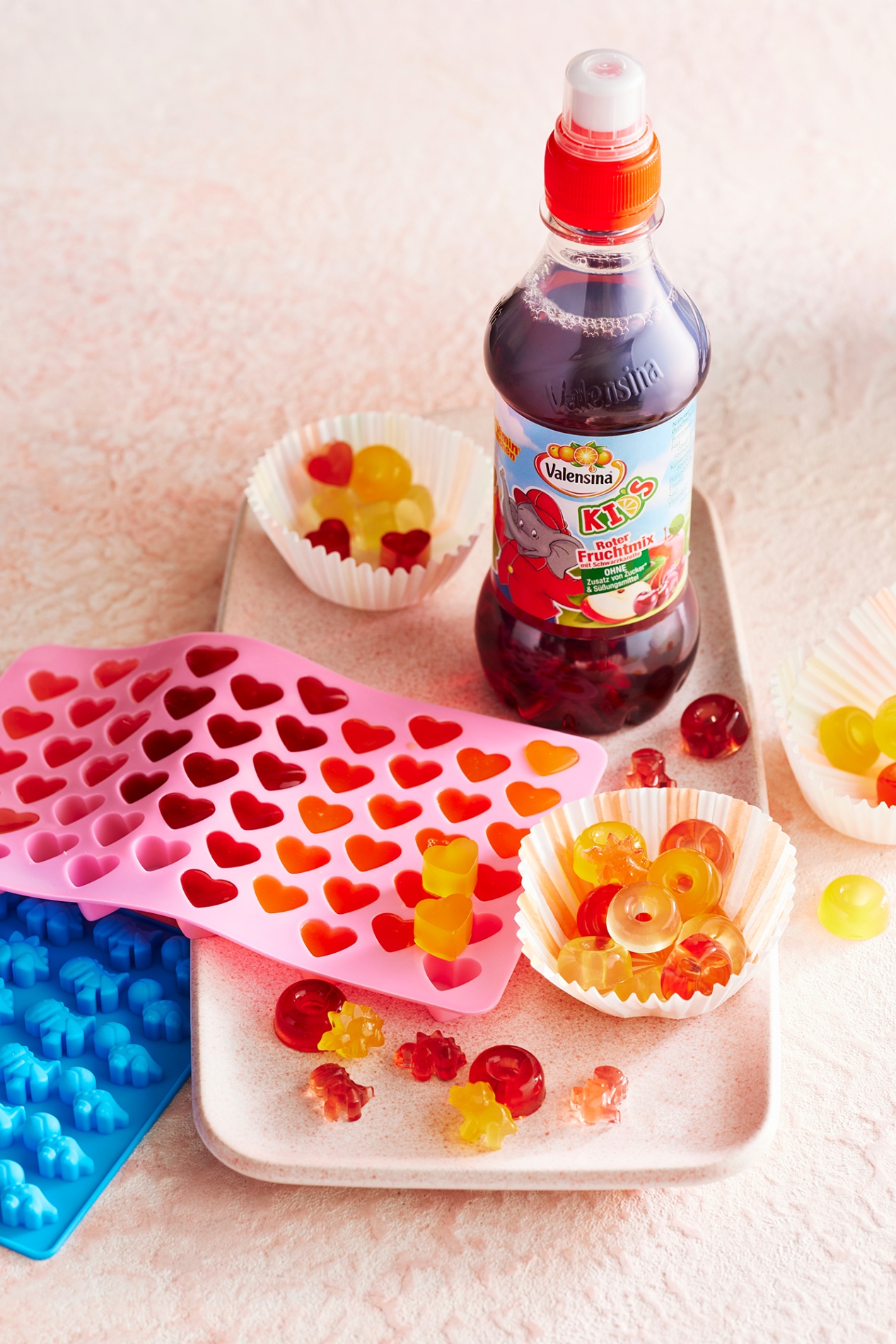 Dreierlei Fruchtsaft-Gummibärchen