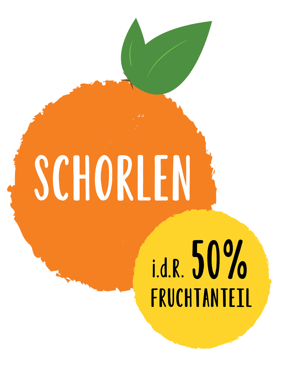 Schorlen haben i.d.R. 50% Fruchtanteil